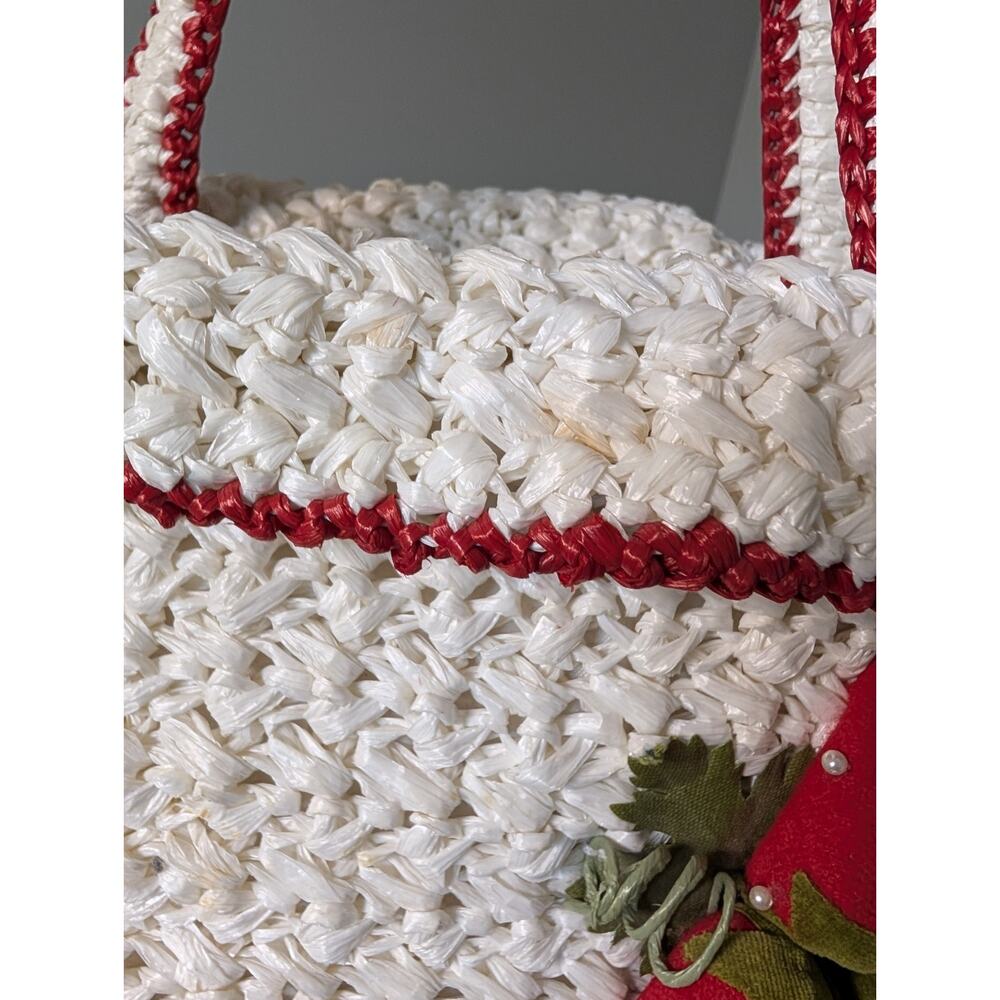 Vintage Magid Straw Strawberry Tote Bag Handbag Woven Raffia Cottagecore... - Picture 2 of 16